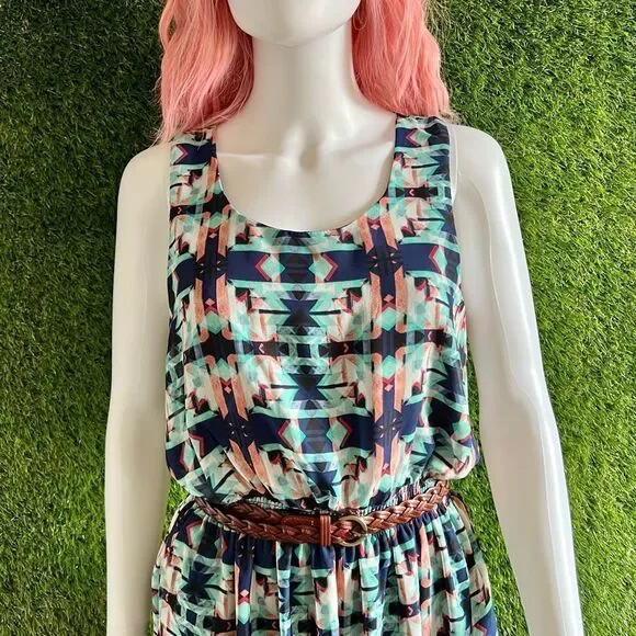 One Clothing Silky Tribal Racerback Maxi Dress - Picture 3 of 7